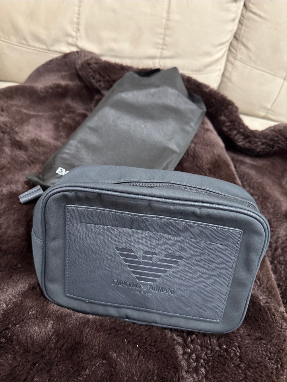 Emporio Armani Men's Logo Toiletry Pouch